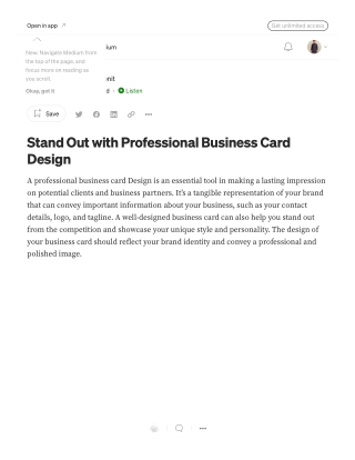 Stand Out with Professional Business Card Design