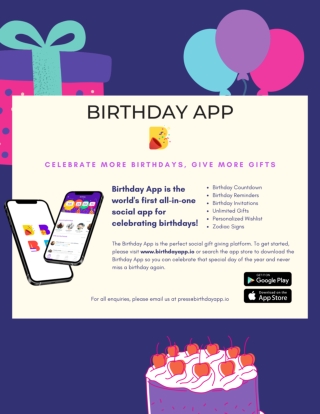 Birthday App - Celebrate More Birthdays, Give More Gifts