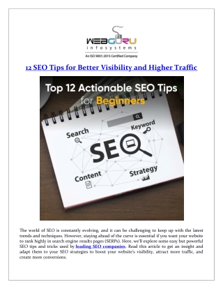 12 SEO Tips for Better Visibility and Higher Traffic