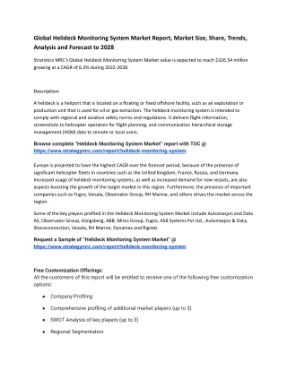 Global Helideck Monitoring System Market Report, Market Size, Share, Trends