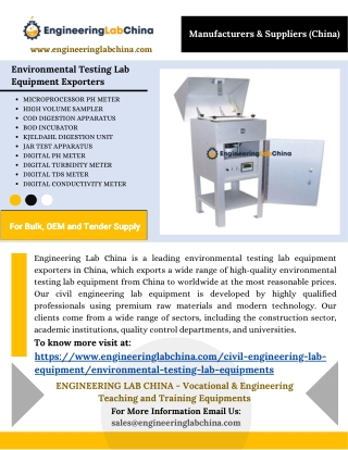 Environmental Testing Lab Equipment Exporters in China