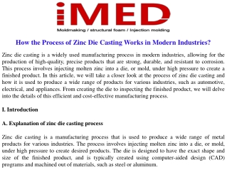 How the Process of Zinc Die Casting Works in Modern Industries?