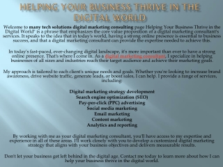 Helping Your Business Thrive in the Digital World