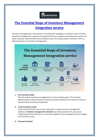 The Essential Steps of Inventory Management integration service