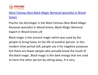Most Famous Best Black Magic Removal specialist in Wood Green