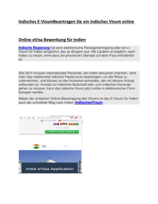 Offizielle indische Visa-Einwanderungszentrale