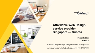 Affordable Web Design service provider Singapore — Subraa