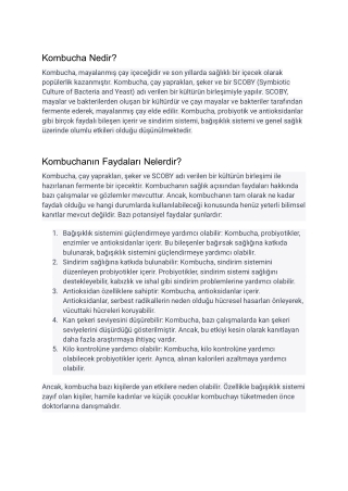 Kombucha Nedir