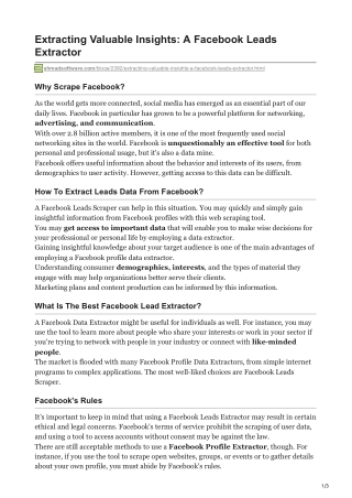 1Extracting Valuable Insights A Facebook Leads Extractor