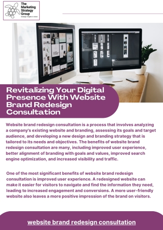 Revitalizing Your Digital Presence With Website Brand Redesign Consultation