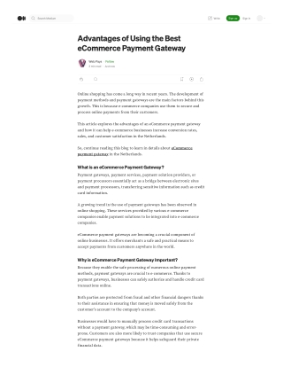 Advantages of Using the Best eCommerce Payment Gateway