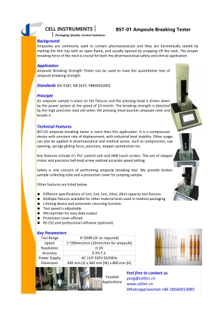 BST-01 Ampoule Breaking Tester yang@celtec.cn