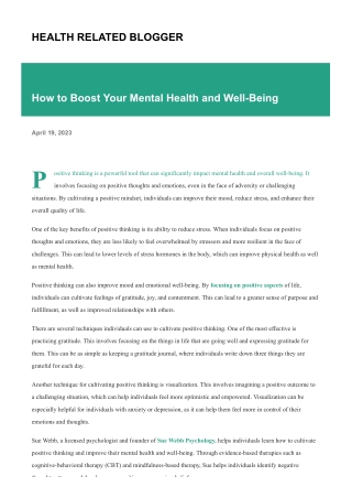 How to Boost Your Mental Health and Well-Being