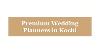 Premium Wedding Planners in Kochi