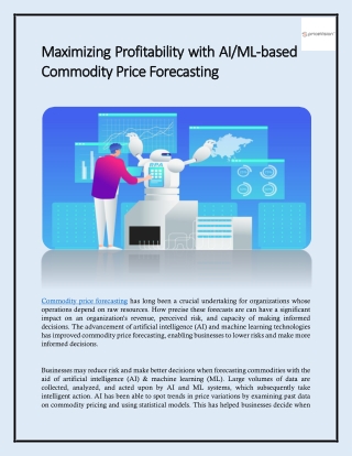 Maximizing Profitability with AI/ML-based Commodity Price Forecasting