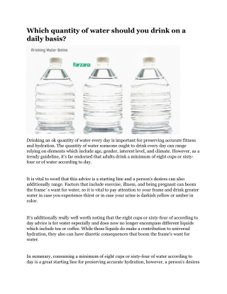 Which quantity of water should you drink on a daily basis