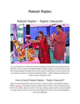 Rakesh Rajdev - Rajkot