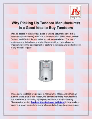 Tandoor Manufacturers In Gujarat