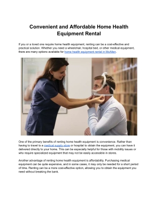 Convenient and Affordable Home Health Equipment Rental