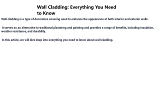 Wall Cladding: Everything You Need to Know