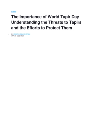 world tapir day