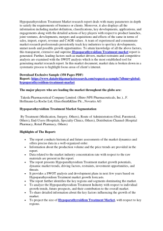 Hypoparathyroidism Treatment Market
