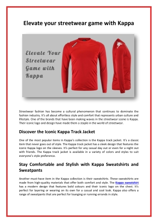 Elevate your streetwear game with Kappa