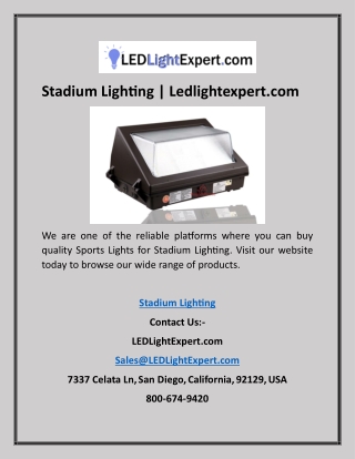 Stadium Lighting | Ledlightexpert.com