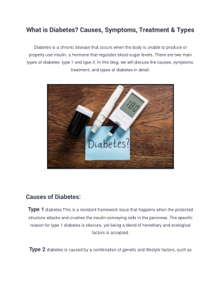 What is Diabetes? Causes, Symptoms, Treatment & Types