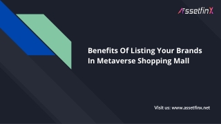Metaverse Shopping Mall Development with AssetfinX
