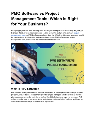 PMO Software vs Project Management Tools_ Which is Right for Your Business