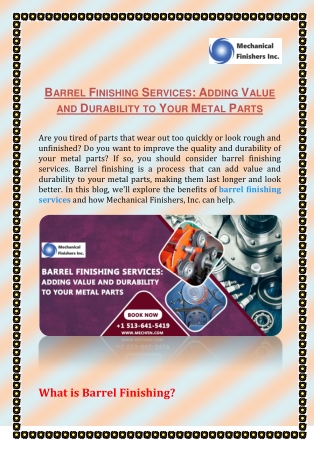 Barrel Finishing Services - Adding Value and Durability to Your Metal Parts