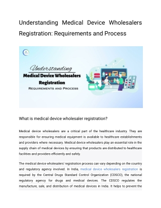 Understanding Medical Device Wholesalers Registration_ Requirements and Process