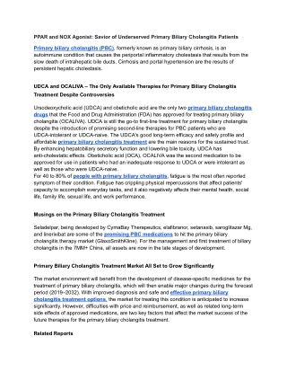 PPAR and NOX Agonist_ Savior of Underserved Primary Biliary Cholangitis Patients