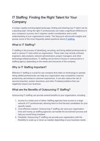 IT Staffing_ Finding the Right Talent for Your Company