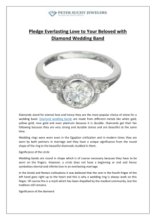 Pledge Everlasting Love to Your Beloved with Diamond Wedding Band