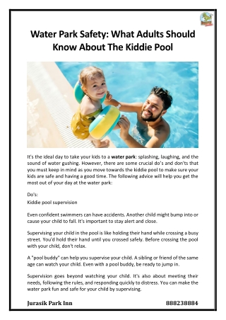 Water Park Safety What Adults Should Know About The Kiddie Pool