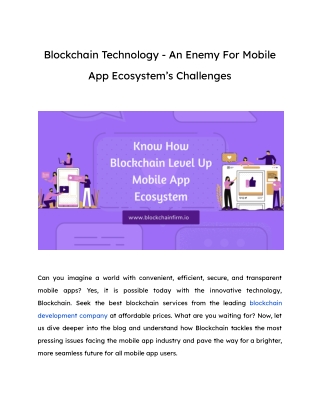 Blockchain Integration for Mobile Apps - Blockchain Firm