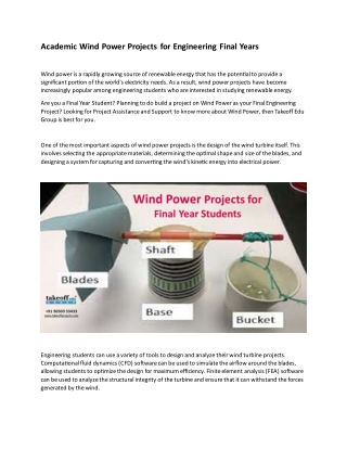 Latest Academic Wind Power Projects for Engineering Students