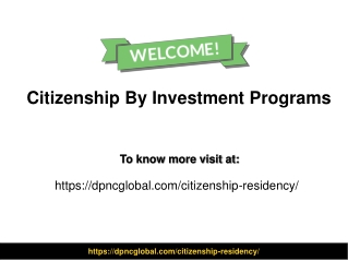 Citizenship By Investment Programs
