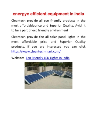 energye efficient equipment in india