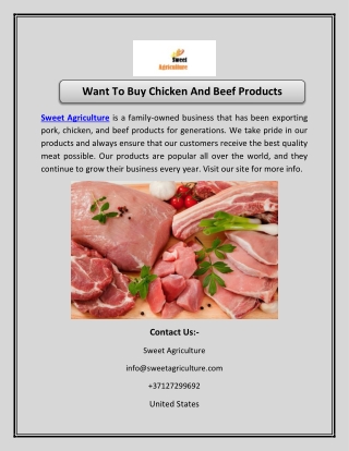 Want To Buy Chicken And Beef Products