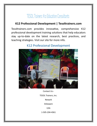 K12 Professional Development  Tesoltrainers.com