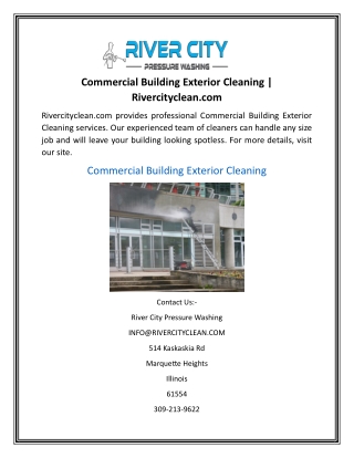 Commercial Building Exterior Cleaning  Rivercityclean.com