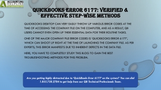 An effective way to fix QuickBooks Error 6177