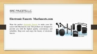 Electronic Faucets  Macfaucets.com