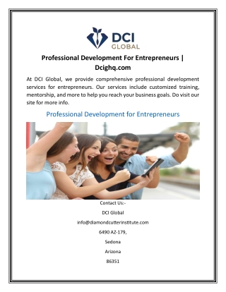 Professional Development For Entrepreneurs  Dcighq.com