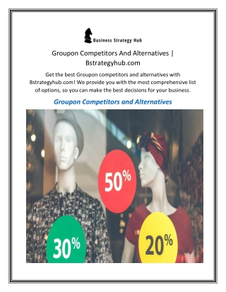 Groupon Competitors And Alternatives Bstrategyhub