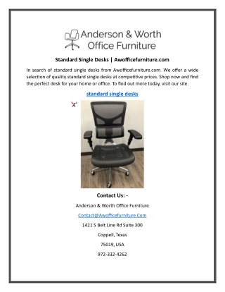 Standard Single Desks  Awofficefurniture.com