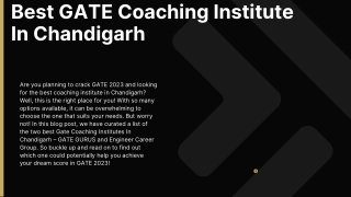 Best GATE Coaching Institute In Chandigarh